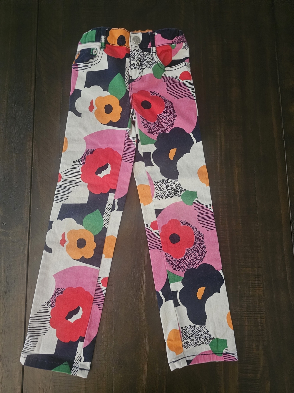 Gymboree Floral Skinny Jeans in Pink, Red, Orange, Navy, Green, White